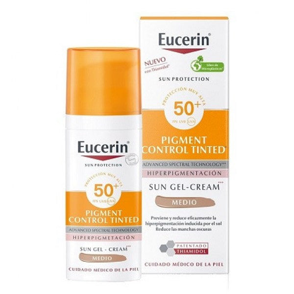 Protector Solar Facial Eucerin Oil Control FPS 50+ Tono Medio - Frasco 50  ML - Derma Care Salud Store